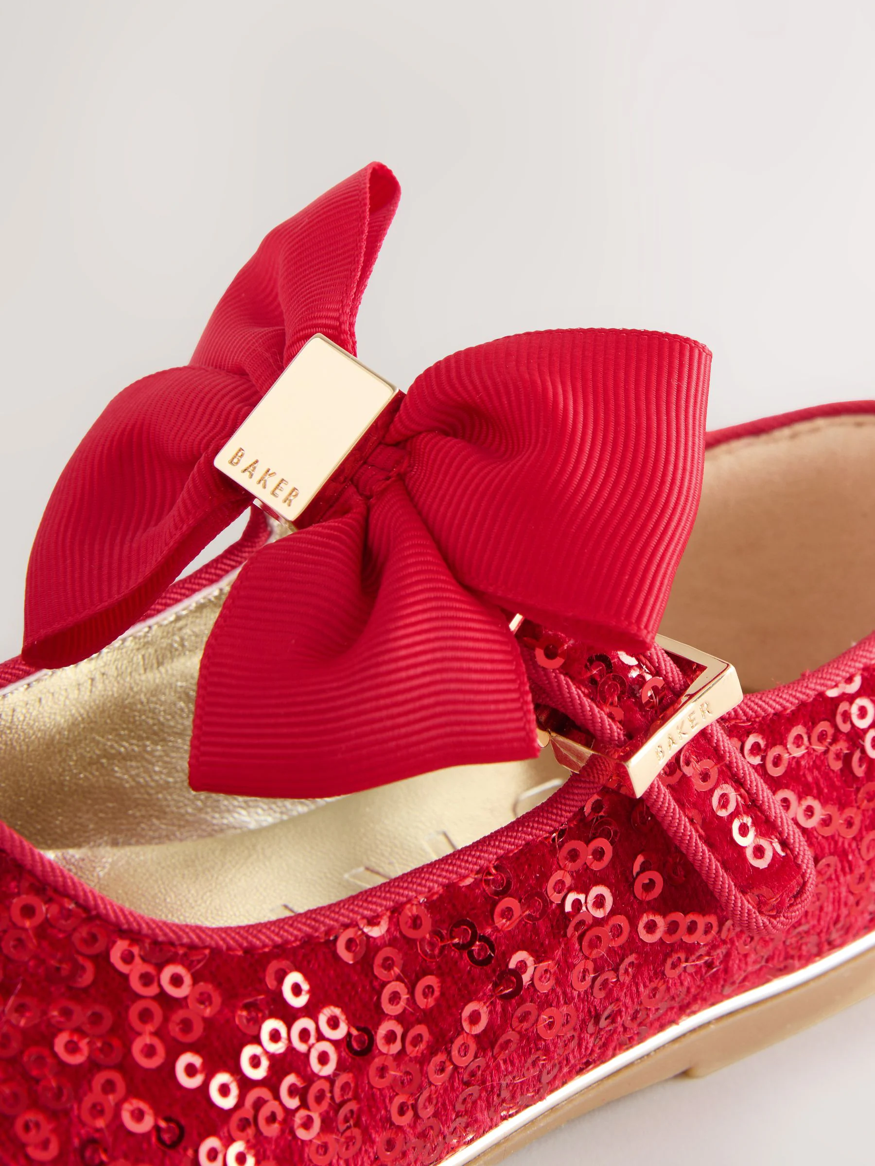 Rood lovertjes - Baker By Ted Baker Mary Jane gelegenheidsschoenen met strik voor meisjes