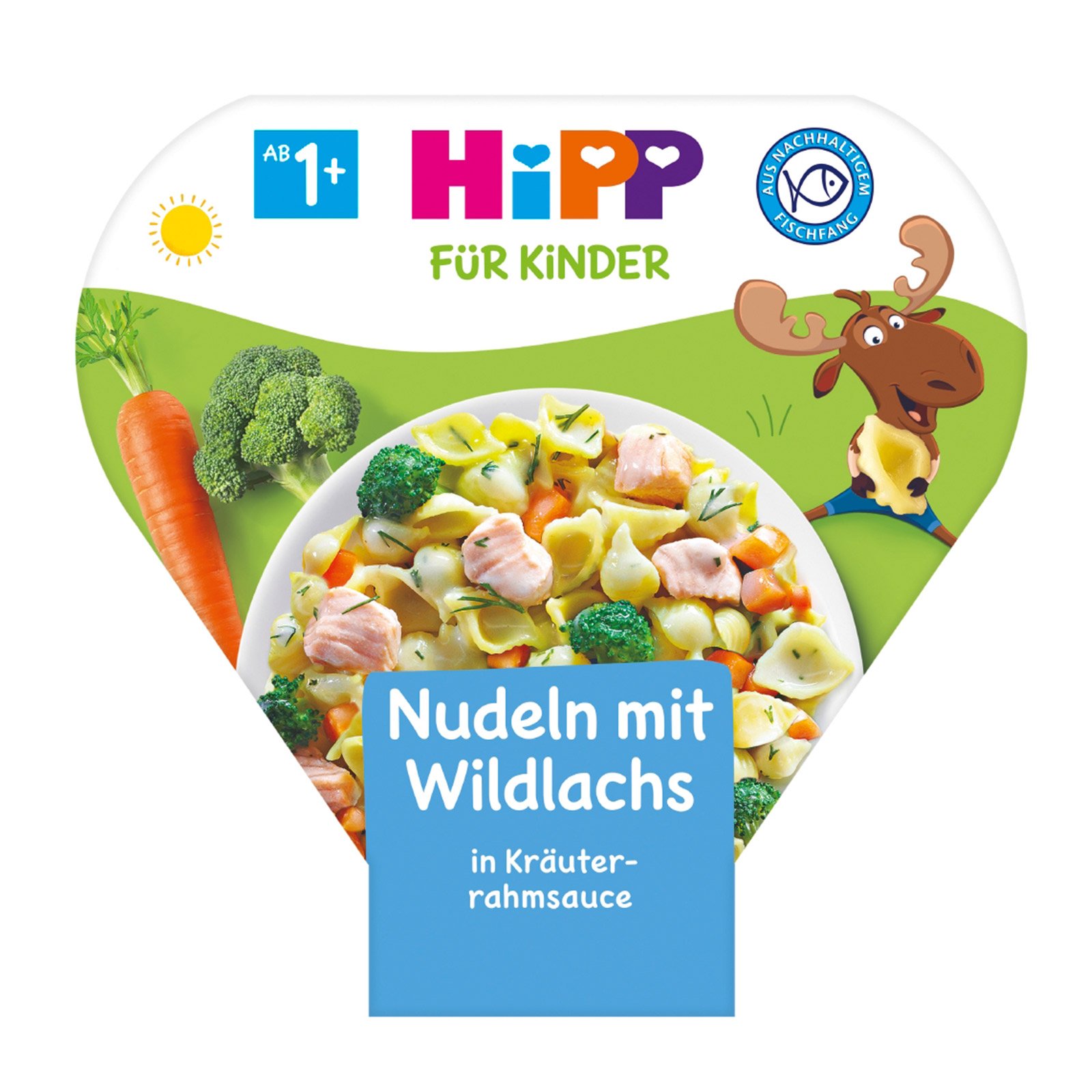 Hipp Nudeln mit Wildlachs in Kräuterrahmsauce