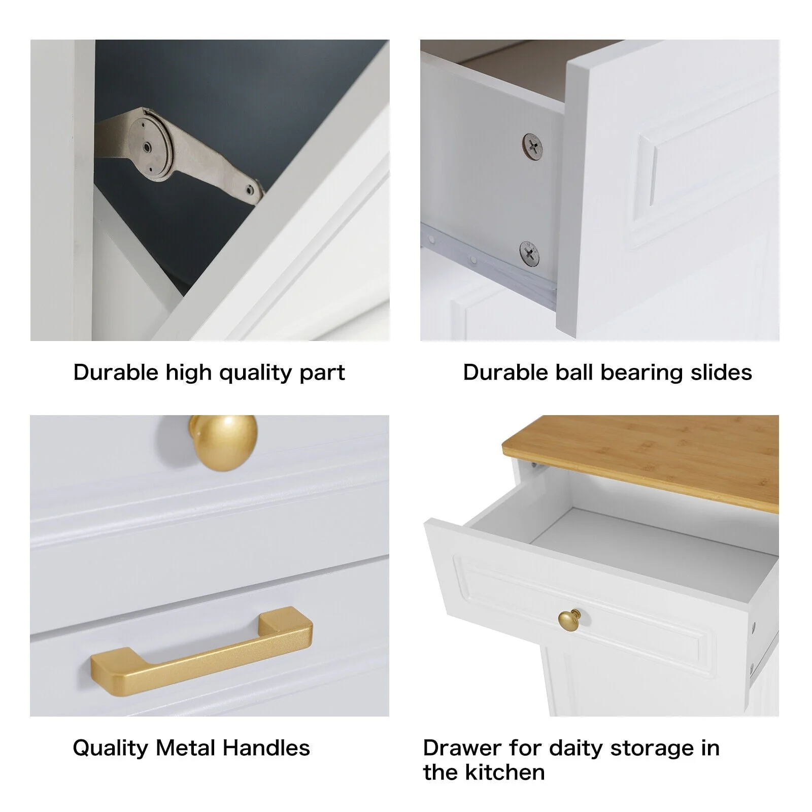 Kitchen Tilt Out Trash Cabinet Can Bin Storage Wooden Counter-top Waste Baskets with Drawer