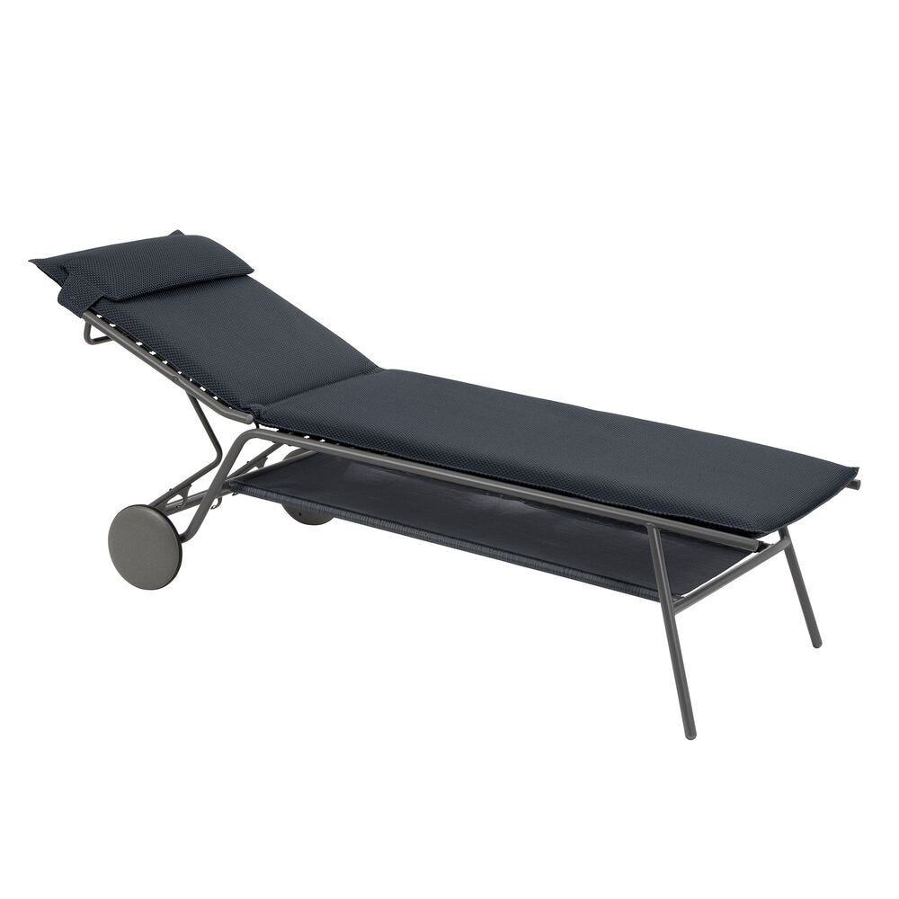 Hohe gepolsterte Sonnenliege Miami II BeComfort® Grau Dark Grey