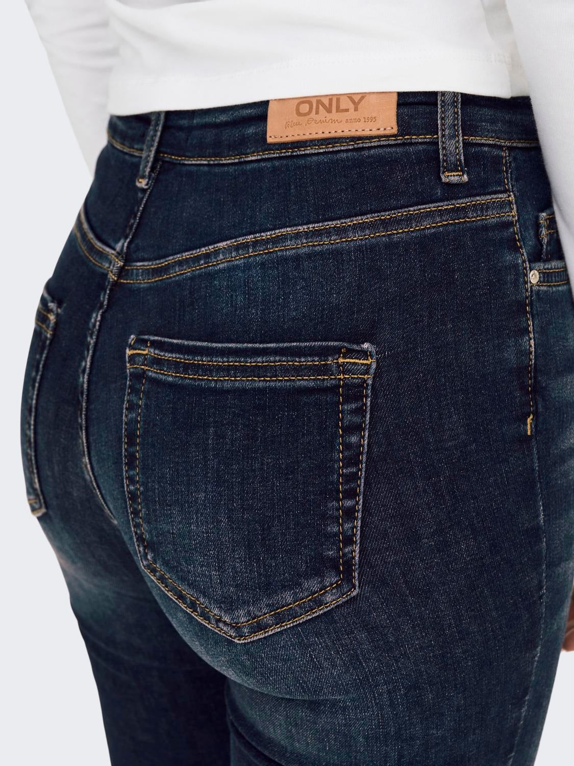 ONLBLUSH Mittlere Taille Skinny Fit Jeans Dark Blue Denim