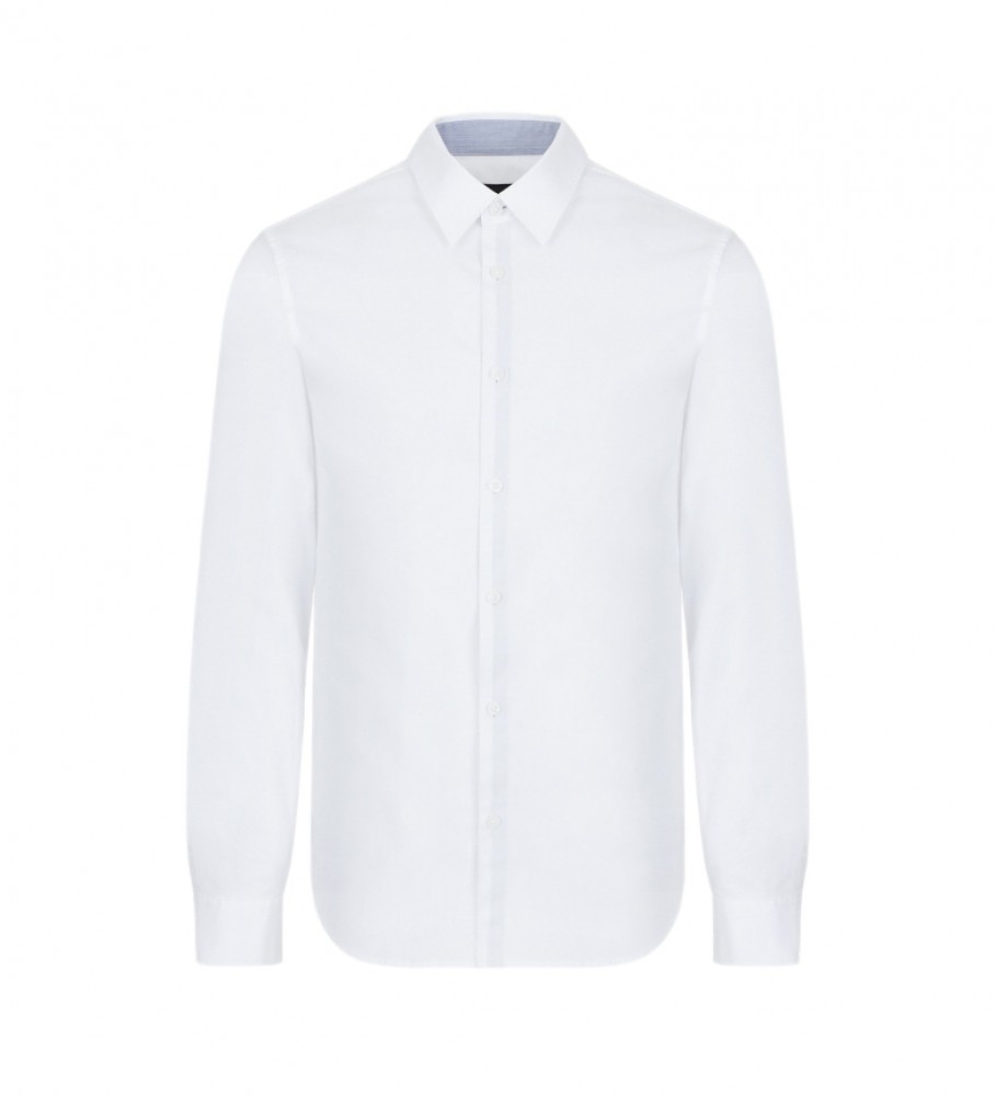 Camisa esportiva Oxford branca da Armani Exchange