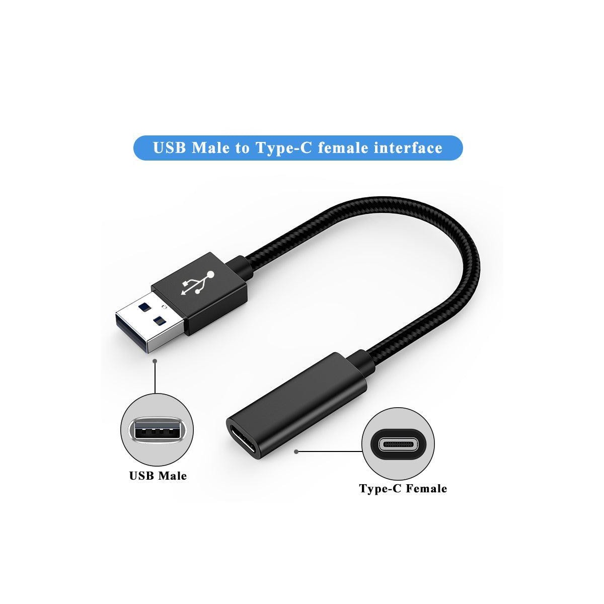 NÖRDIC USB C til OTG USB En adapter Metal Black 15cm