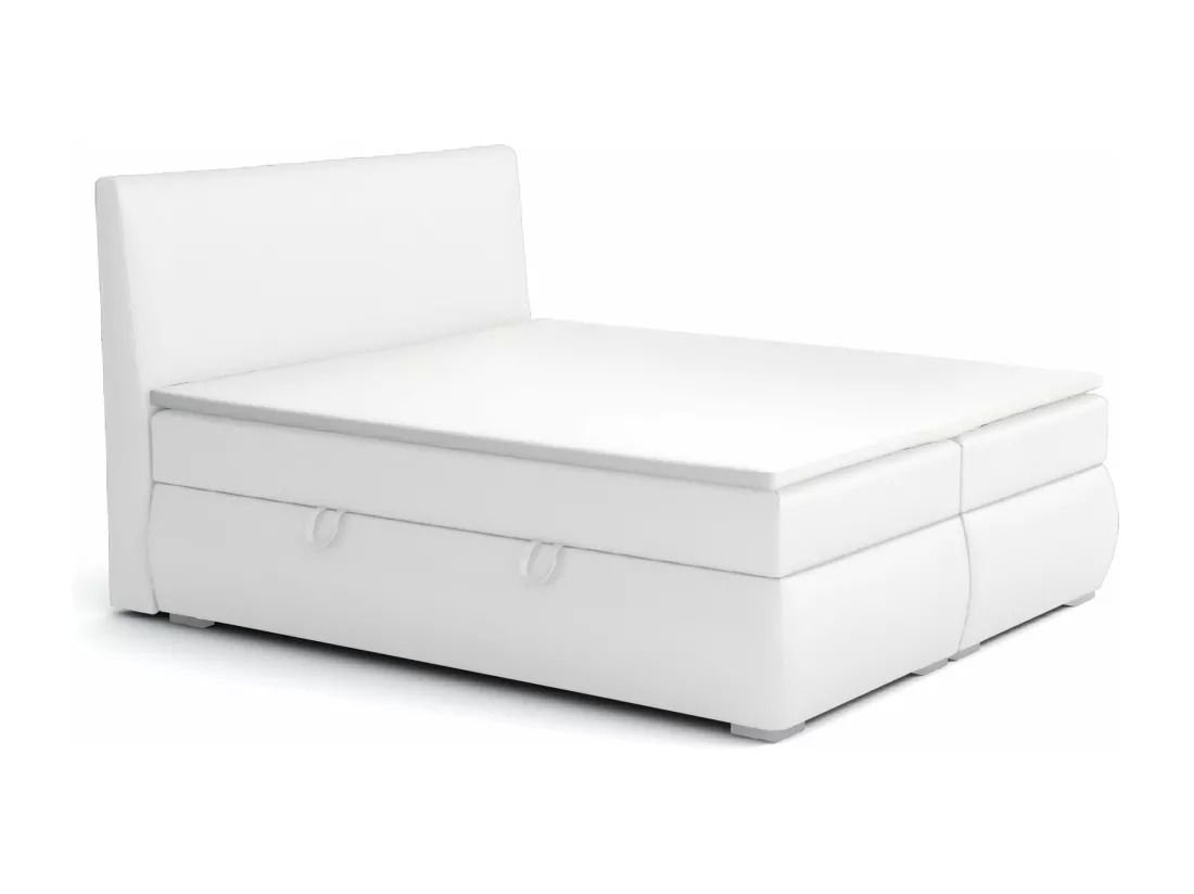 LIT BOXSPRING avec tiroirs de rangement Buffalo 200x200 cm, Soft 17 (Blanc)