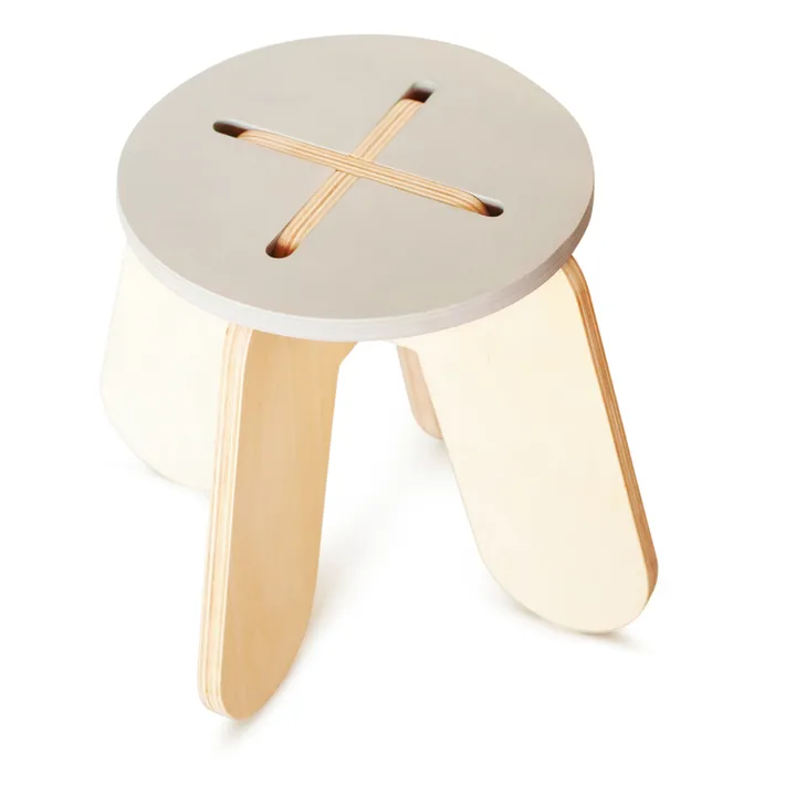 Babai Toys Tabouret pour enfant en bois | Gris clair