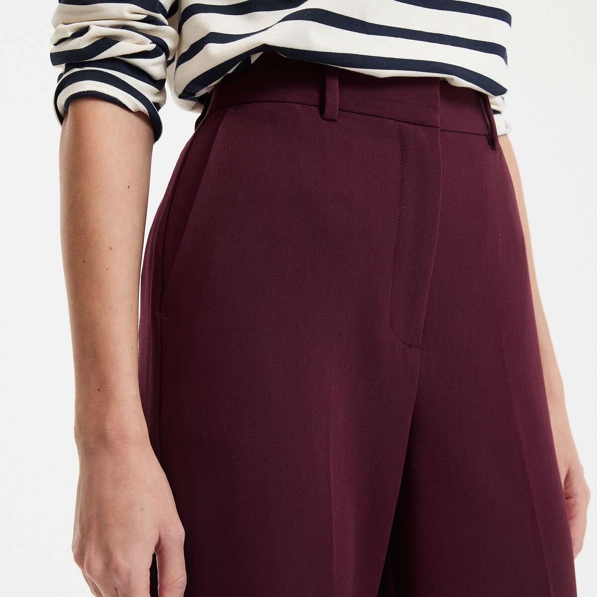 COLEÇÕES LA REDOUTE<br>Calças largas em poliviscose