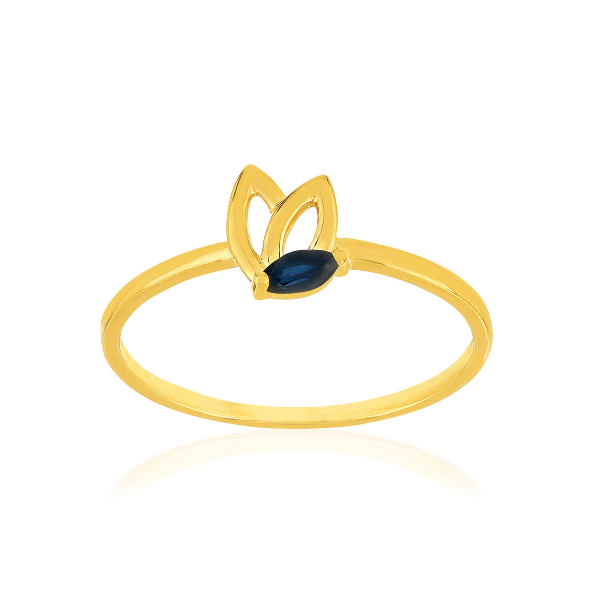 Bague or 375 jaune saphirs