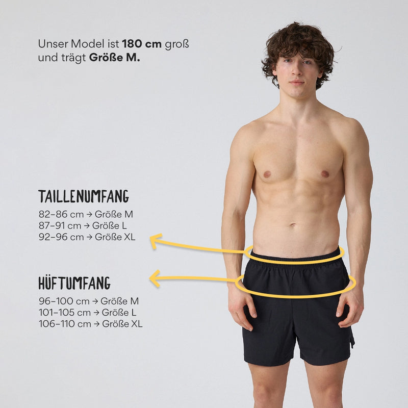 Kurze Sporthose Herren 5 inch Schwarz