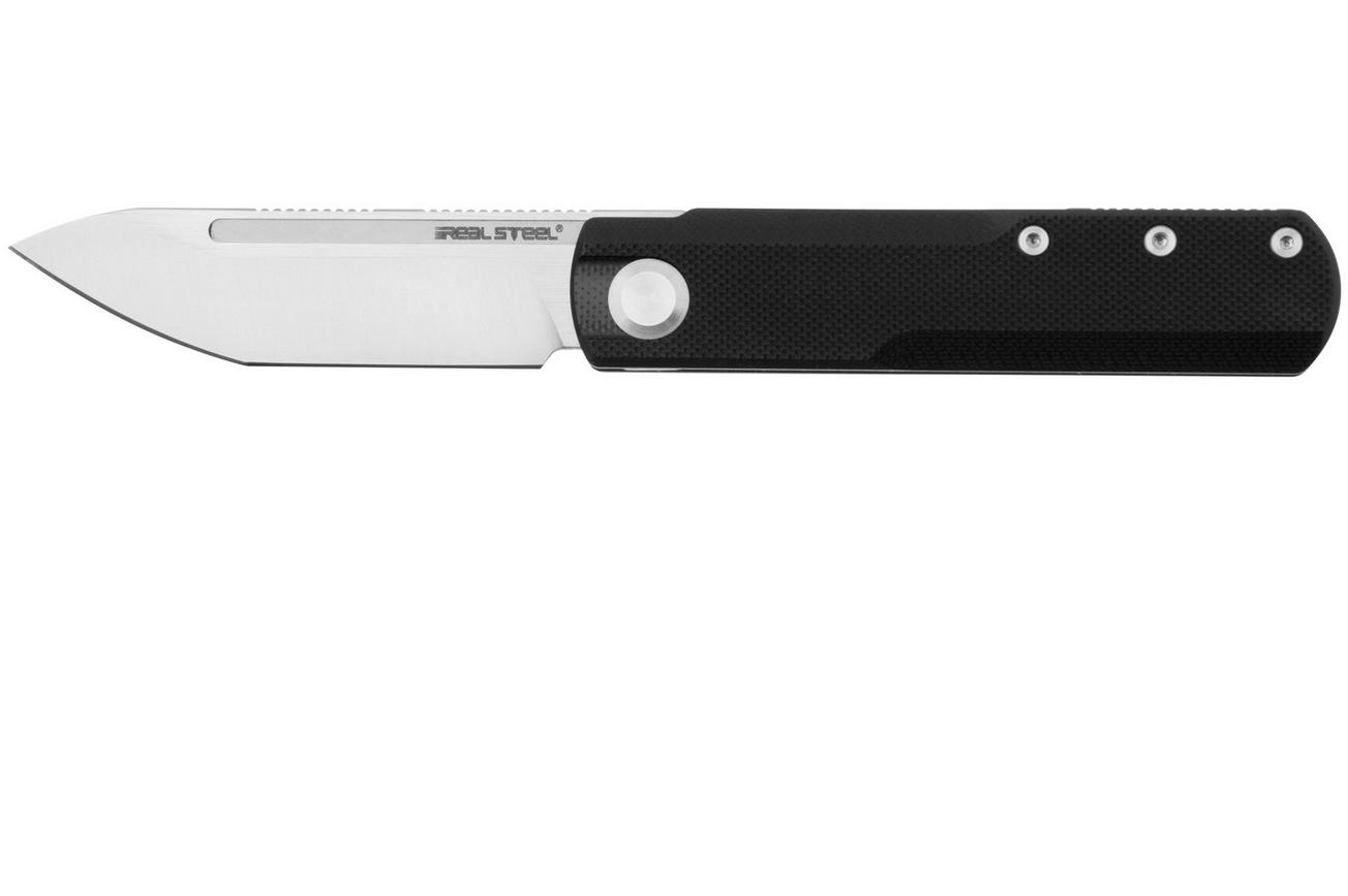 Real Steel G-Tanto EDC 7801BS Satin Nitro-V, Black G10, slipjoint zakmes, Ostap Hel design