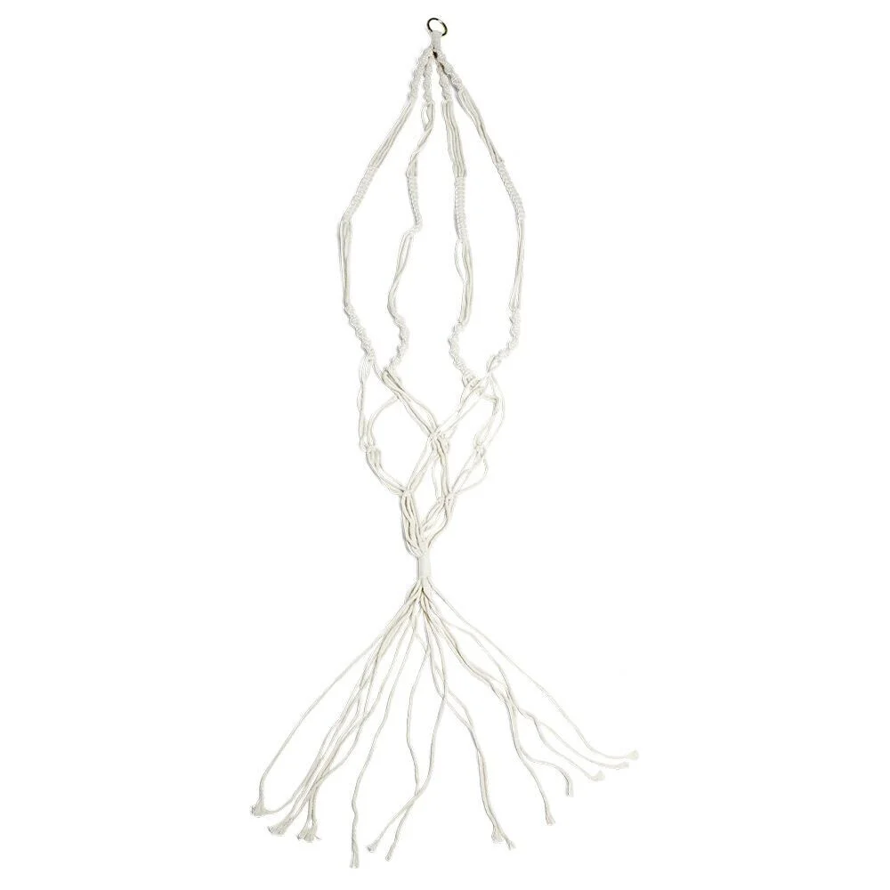 Suspension coton style macramé pour pot de jardin H140cm