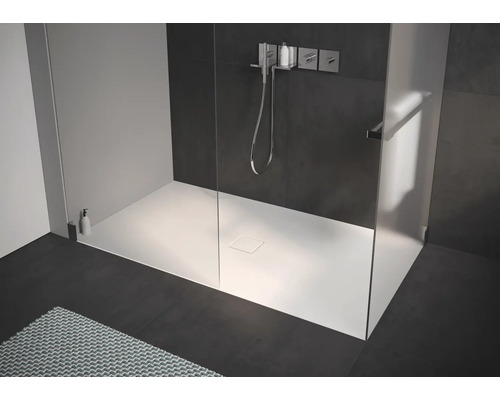 KALDEWEI CONOFLAT Invisible Grip 853-1 douchebak, 75 x 90 x 2,3 cm, glanzend alpinewit, antislipcoating over het gehele oppervlak, 466900011001
