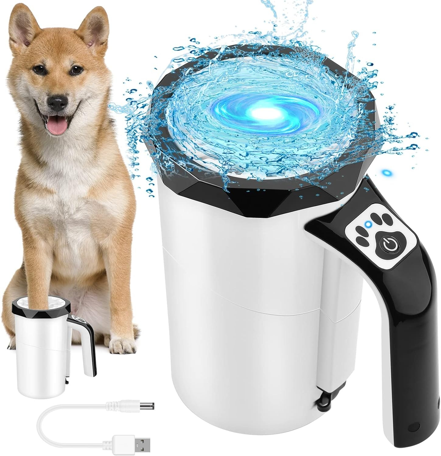 Automatischer USB Pfoten Reiniger Haustier Pflege Bürste Reinigungsbecher für Hunde