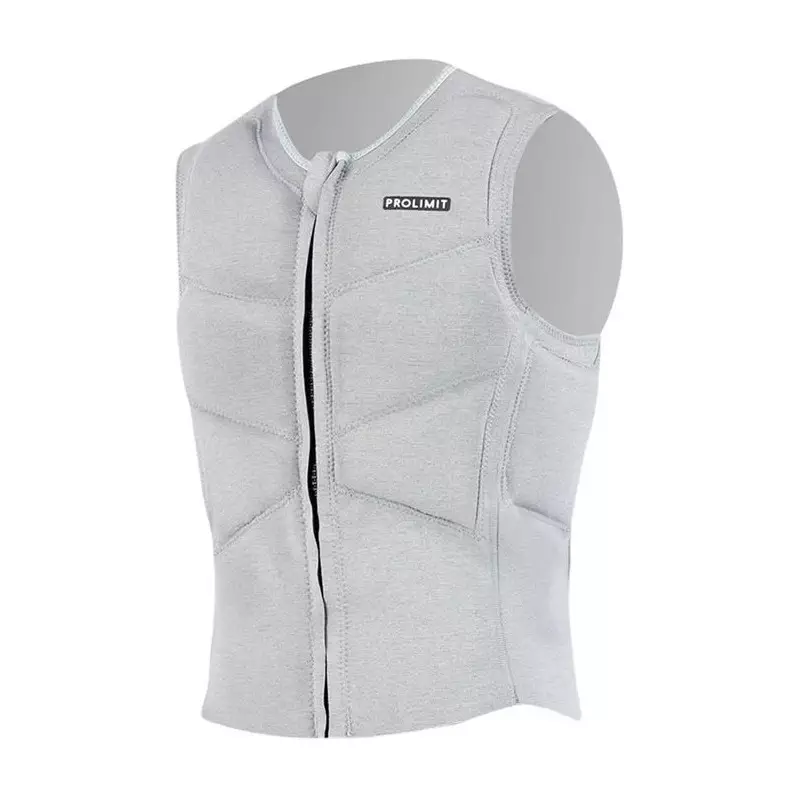 Gilet impact kitesurf/windsurf PROLIMIT Mercury Stretch Vest Half Padded Frontzip Misty Grey