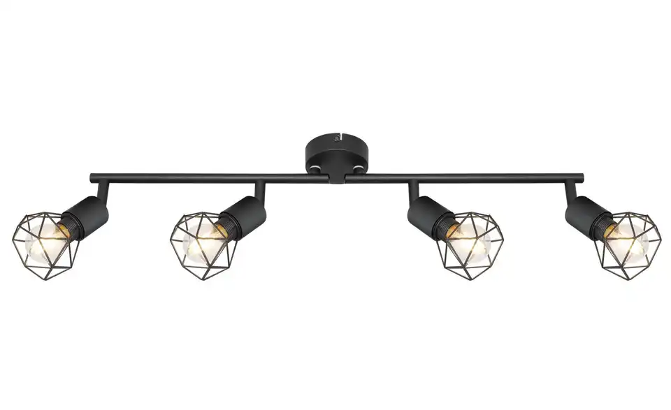 Deckenstrahler 4-flammig 19,5 cm 60 cm 8 cm Schwarz