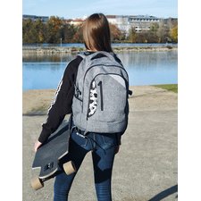 Sac à dos scolaire X-Style, gris/noir
