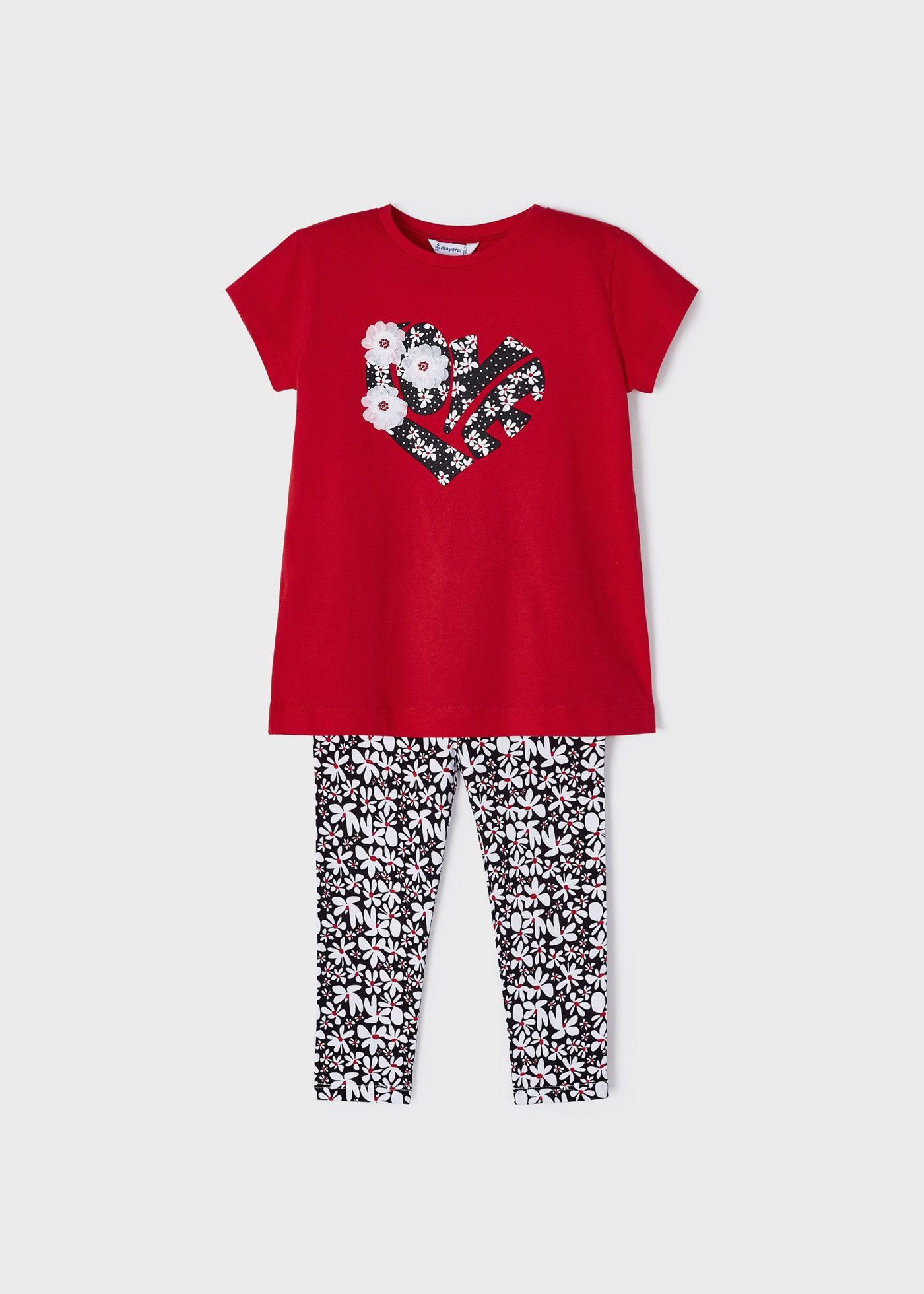 Conjunto de duas peças em algodão sustentável estampado para meninas