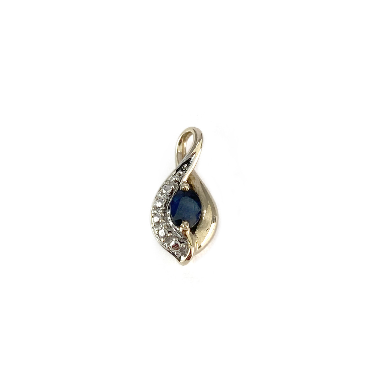 Pendentif d'occasion or 375 2 tons saphir