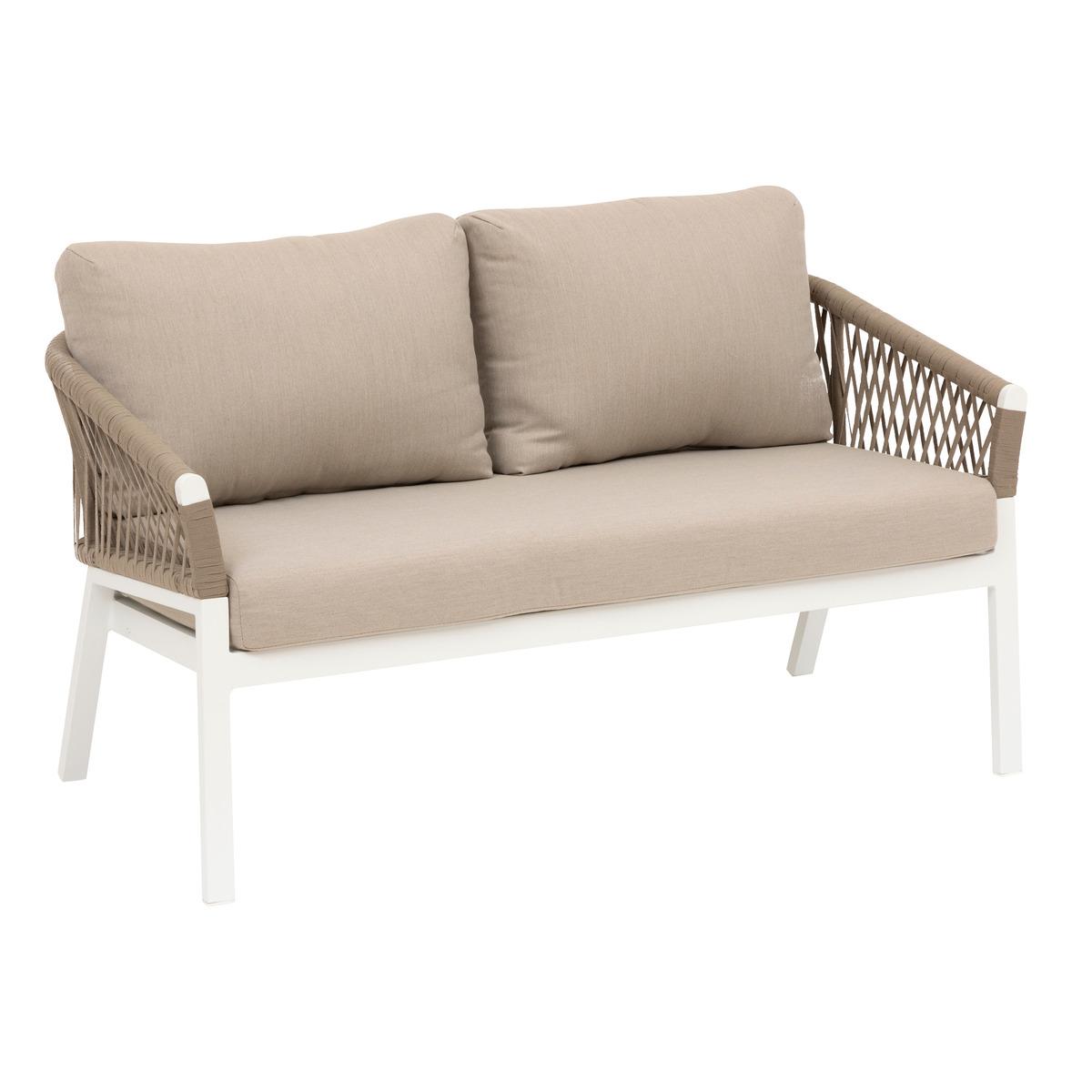 CANAPE ORIENGO TAUPE BLANC 2 PLACES