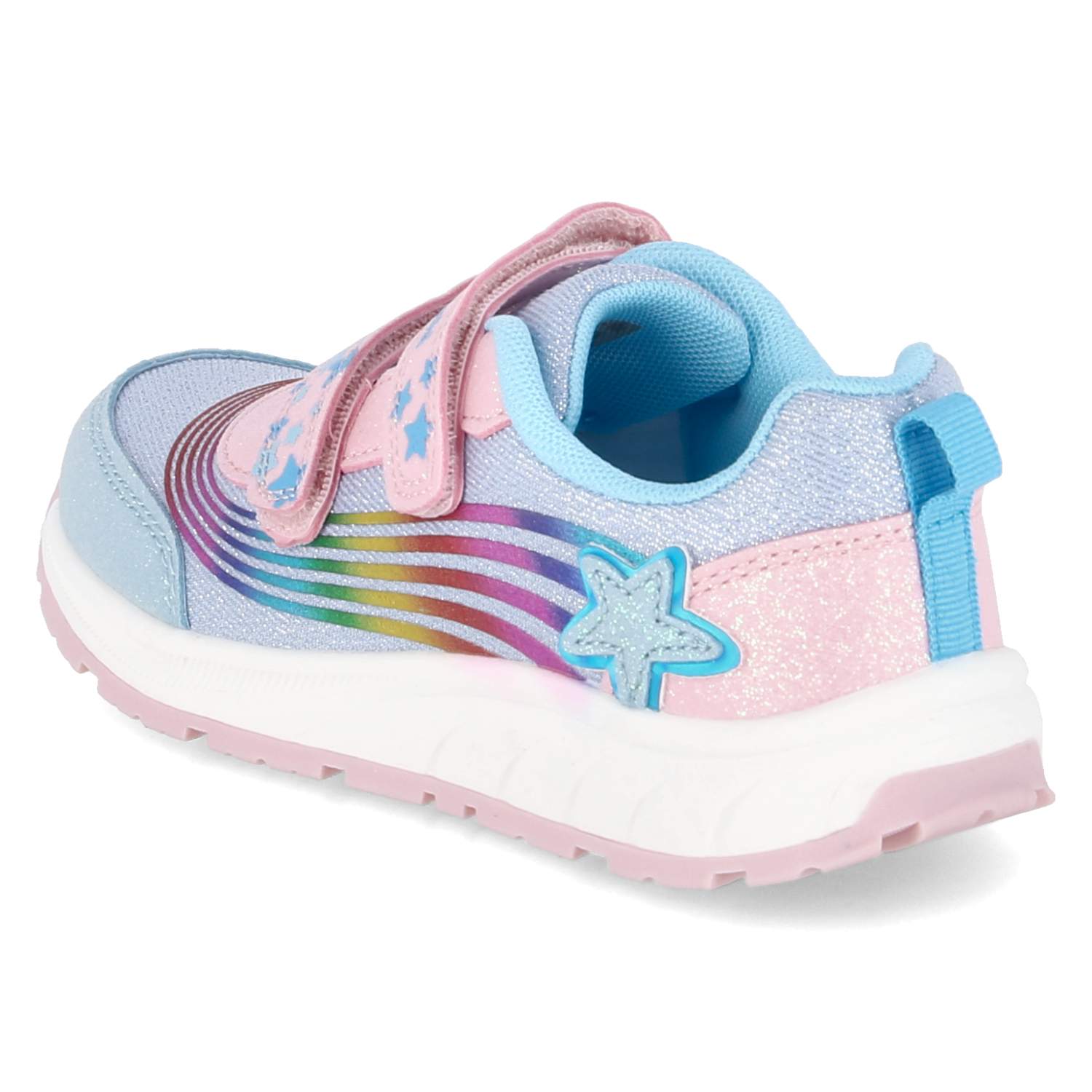 Lurchi Klettschuhe - ltblue-rose glitter