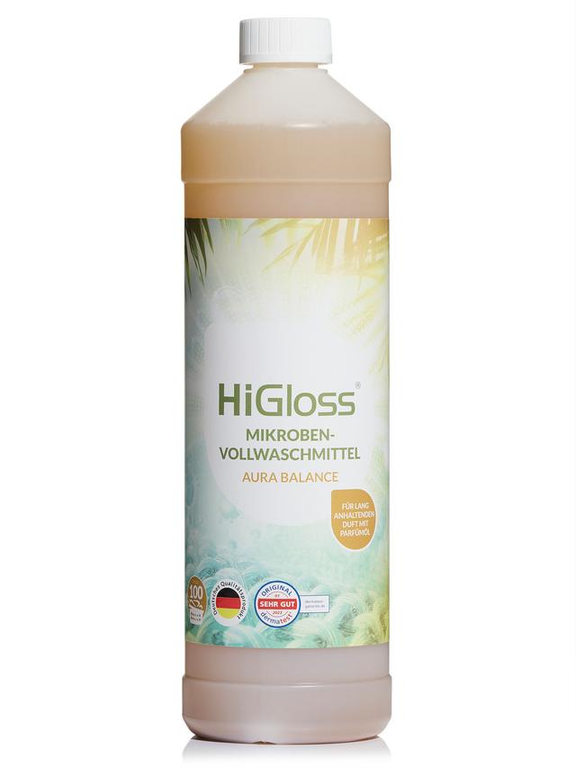HiGloss Mikroben Vollwaschmittel probiotisch, mit Dosierkappe, 1 L