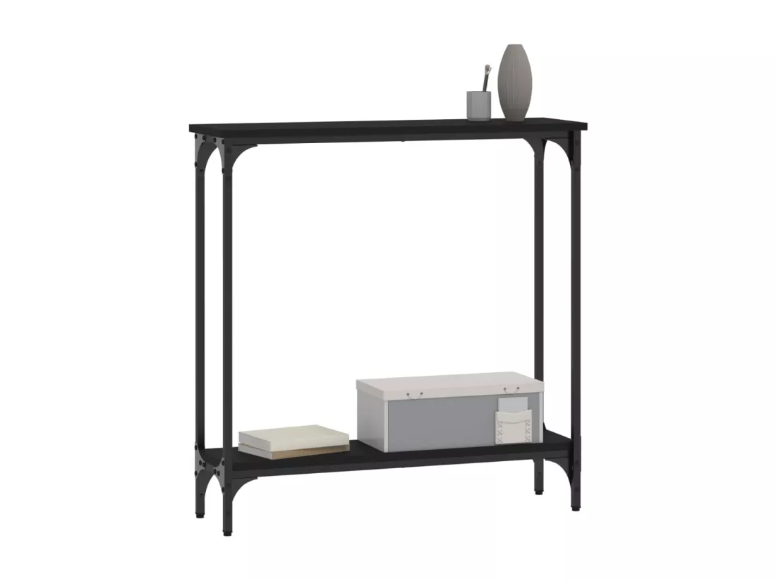 Table console noir 75x22,5x75 cm bois d'ingénierie