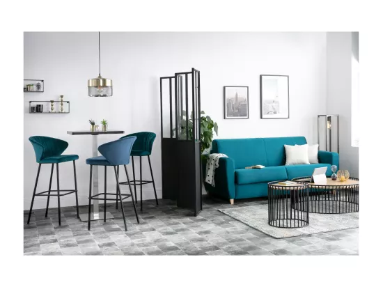 Table de bar design carrée noire L60 cm JORY