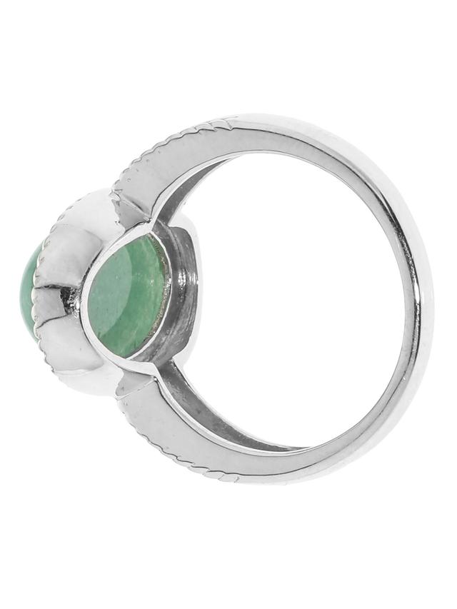 Glücks-Energie-Ring, Aventurin grün, Silber 925 rhodiniert