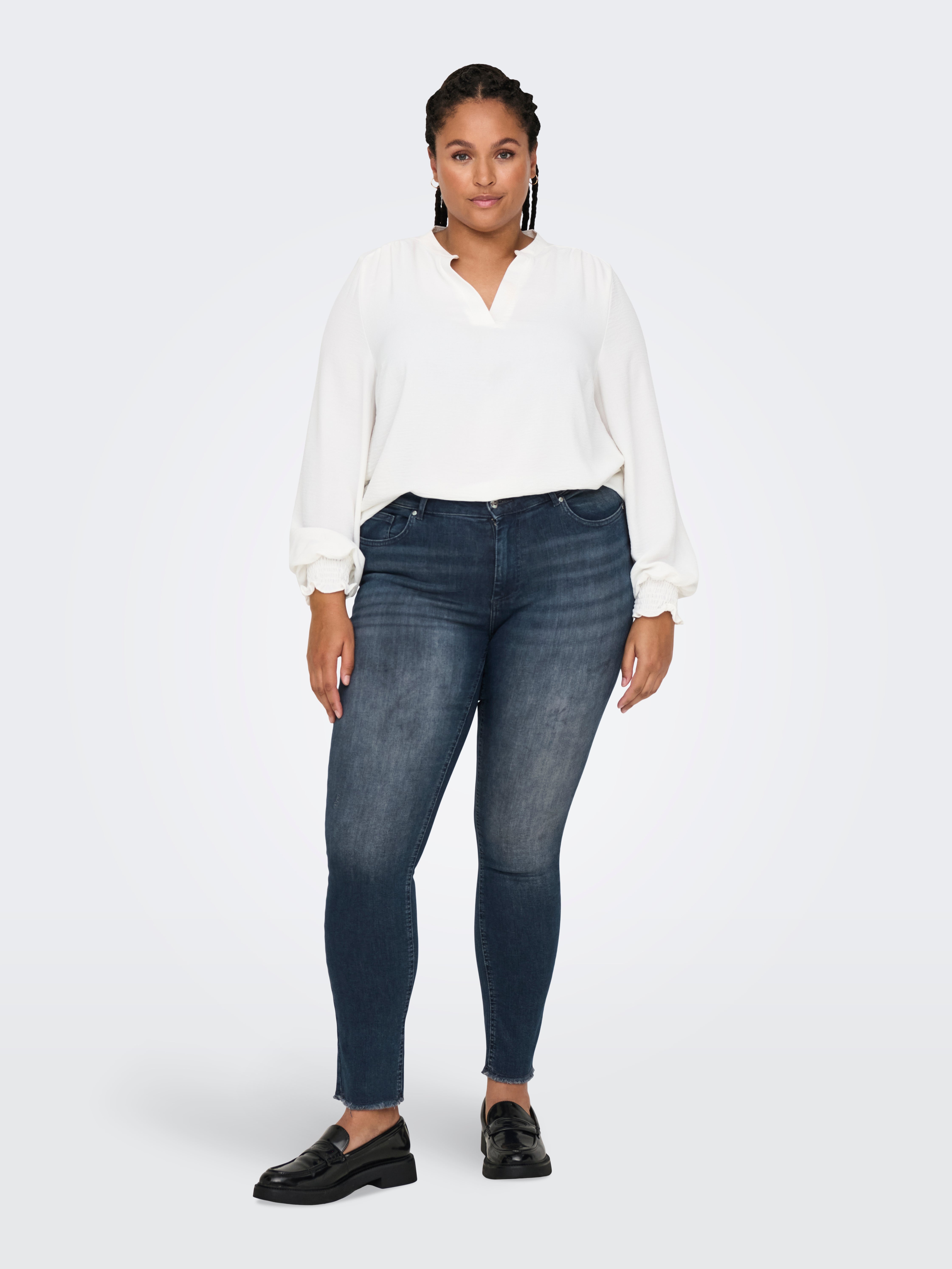 CARWILLY Hohe Taille Skinny Fit Jeans Blue Black Denim