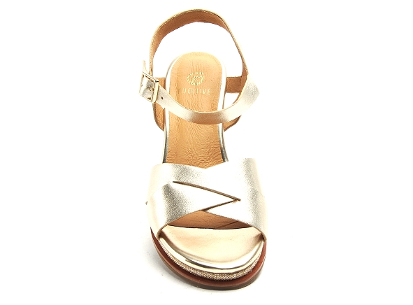 Fugitive nu pieds talons femme iroize or