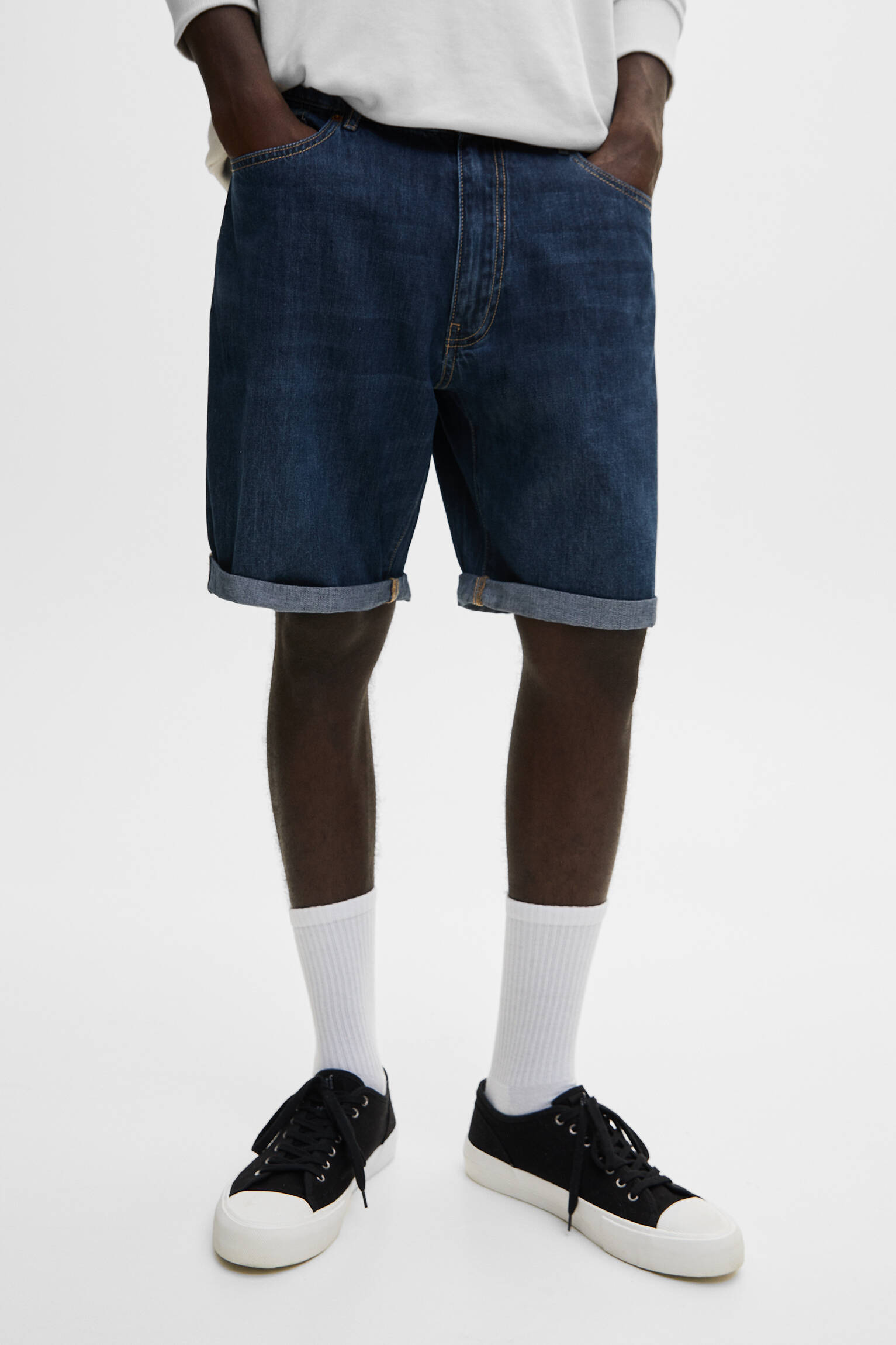 Bermuda jeans - Azul escuro