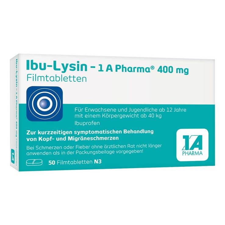 Ibu-Lysin – 1 A Pharma 400 mg Filmtabletten, 50 St