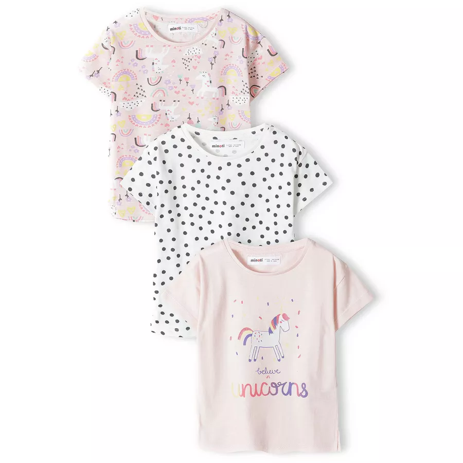 MINOTI 3er-Pack T-Shirts HellrosaWeiß