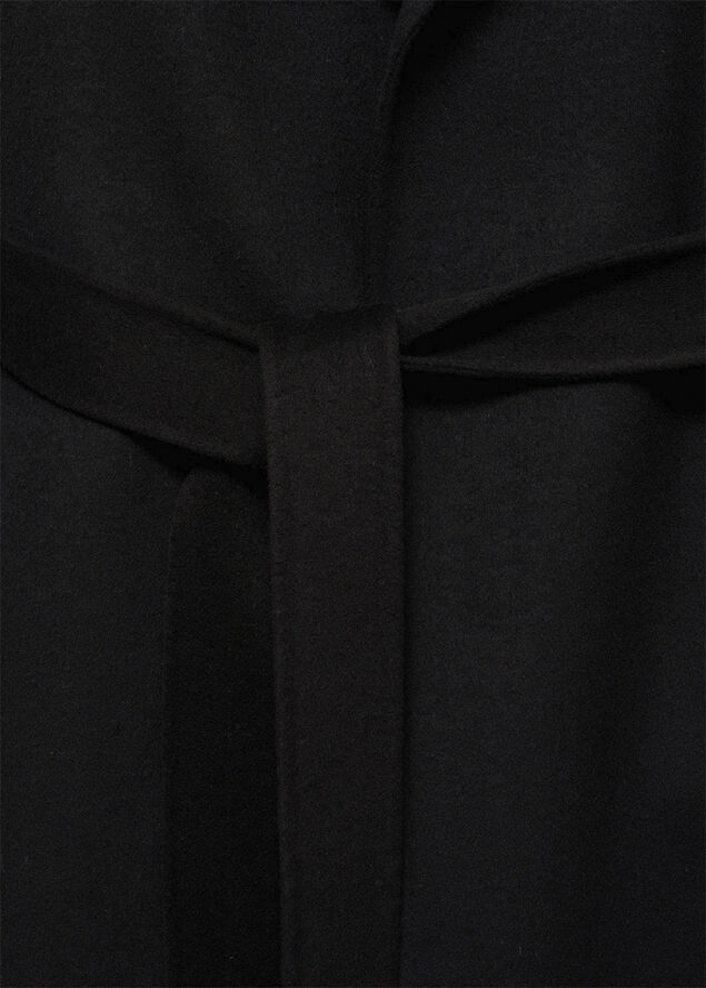 MANGO Belt handmade coat Black