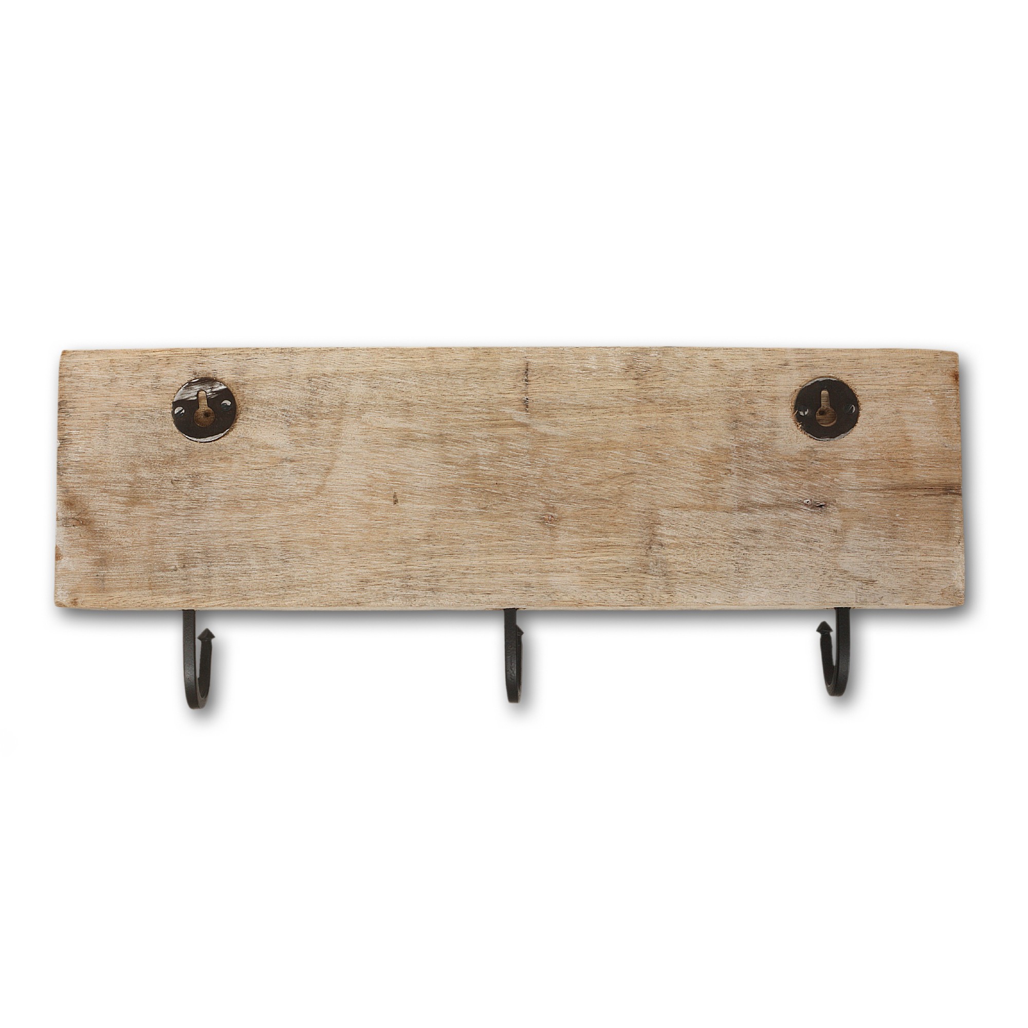3er Wandhaken 'Paitarn', Mangoholz, B 38 cm, H 11 cm, T 2 cm von fischer's lagerhaus