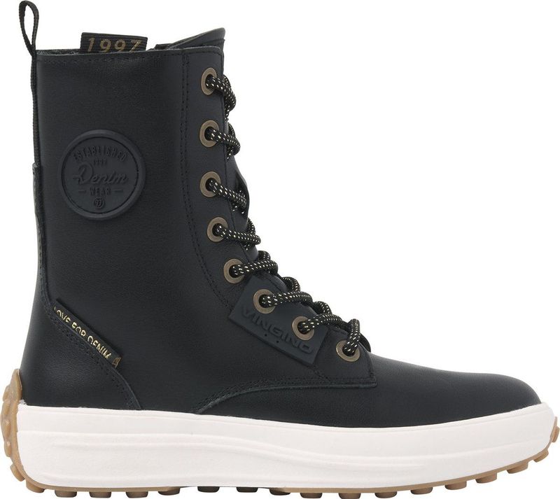 Vingino Rebecca hi Veterboot - Meisjes - Deep black - Maat 38