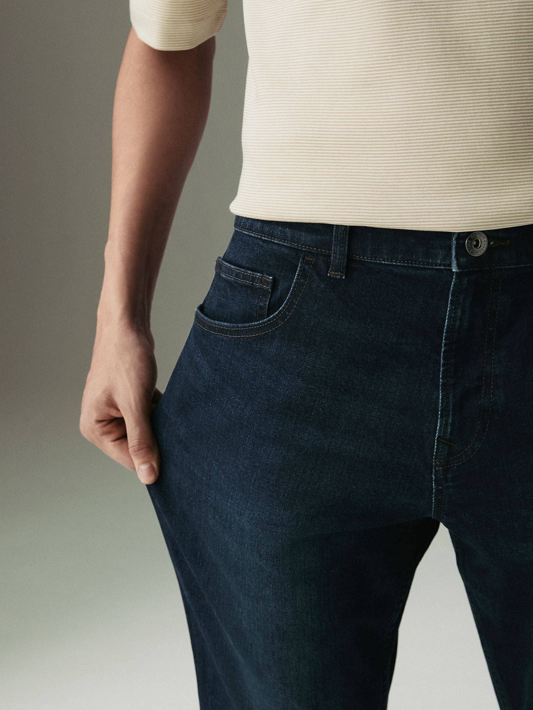 Blauwe Diepe Spoeling - Enkele - Slim fit klassieke stretchy jeans