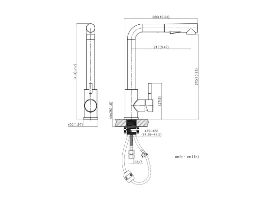 CECIPA MAX Mitigeur de Cuisine Noir avec Douchette Extractible, Monocommande, Rotation à 360°, 2 Modes de pulvérisat Robinet d'évier Cuisine