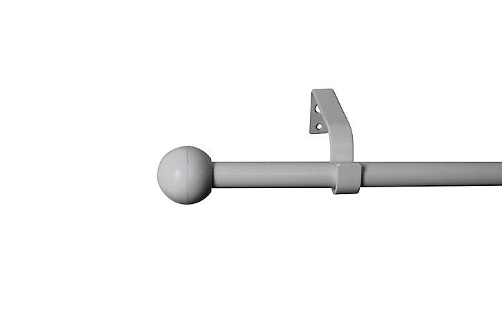 Kit de tringle à rideau GoodHome embout boule 160 cm, Ø16mm blanc