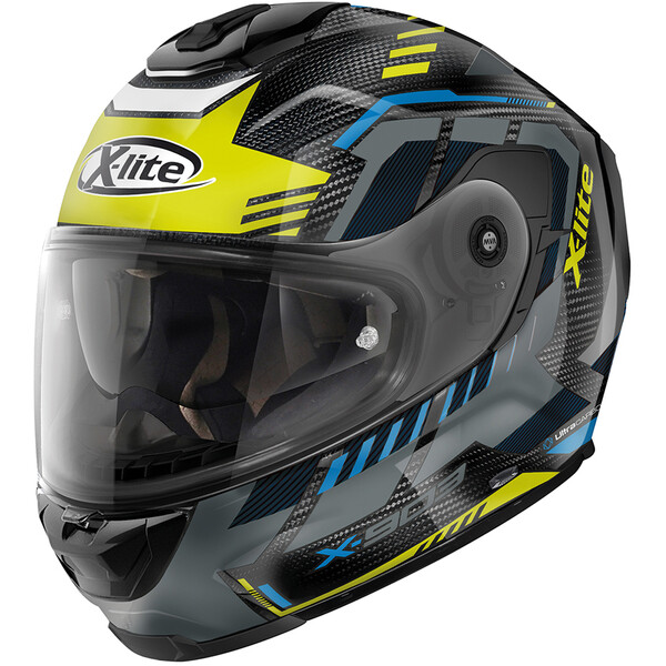 X-lite - Casque X-903 Ultra Carbon Backstreet N-Com Noir / Gris / Jaune / Bleu