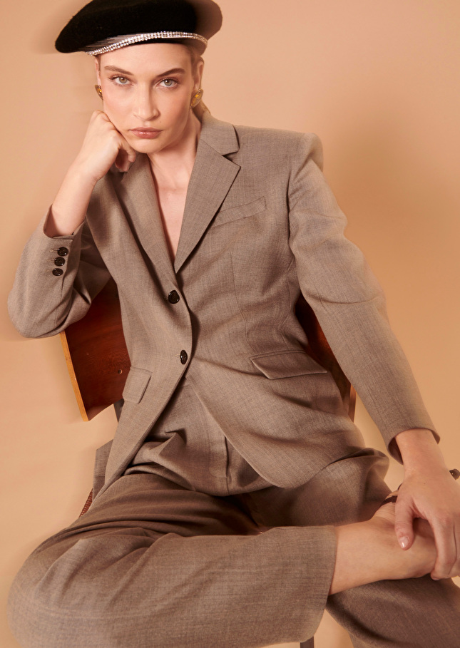 Veste Vasiliebeige en flanelle
