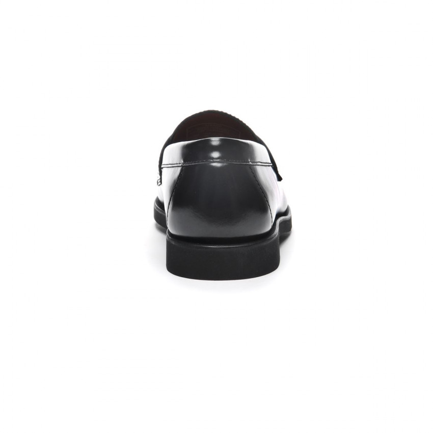RYAN BRUSHED POLARIS BLACK MOCASSIN-Mocassin pour homme en cuir brossé
