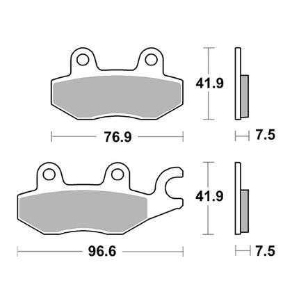 Plaquettes de freins SBS 955HS Sinter Métal Fritté avant