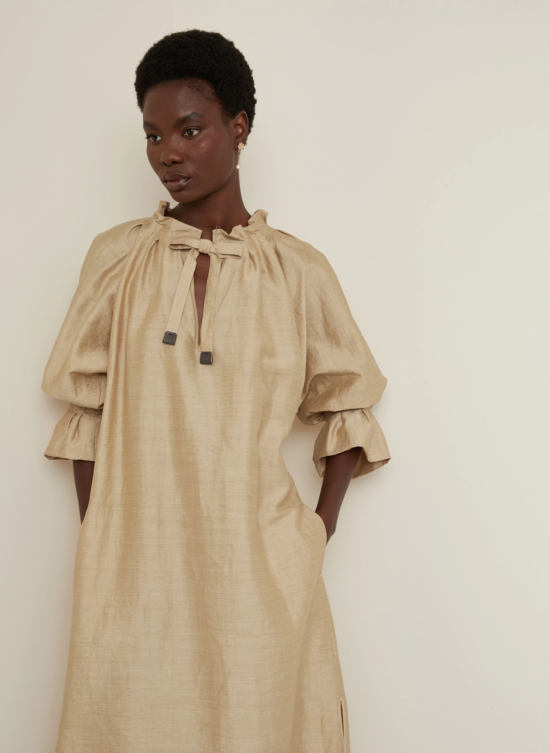 Max Mara Kleid JENE mit Leinen und Seide