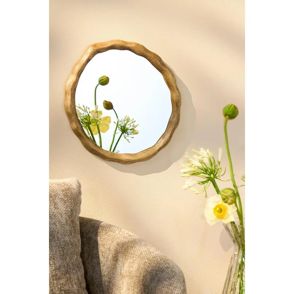 Mica Decorations Nick Wandspiegel - FSC 100% - Mangohout - Donkerbruin