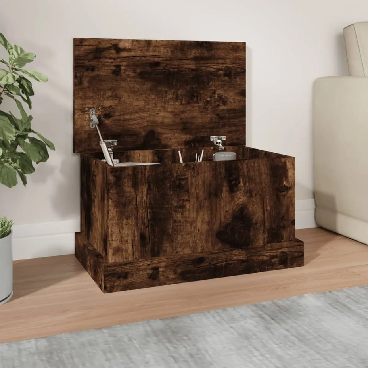 VidaXL Boîte chêne fumé 50x30x28