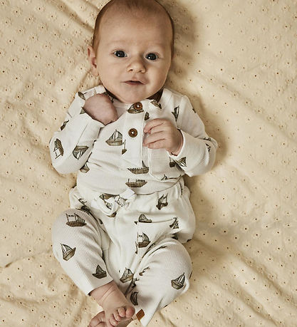 Lil' Atelier Hosen - Rib - NbmGavo - Kokosmilch/Boot