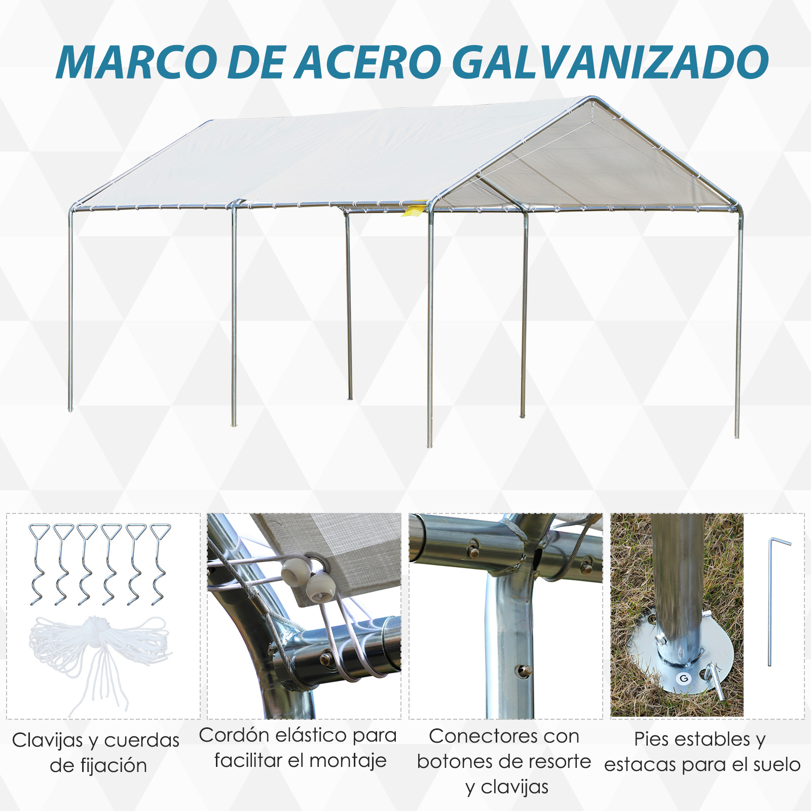 Garagem externa Outsunny branca