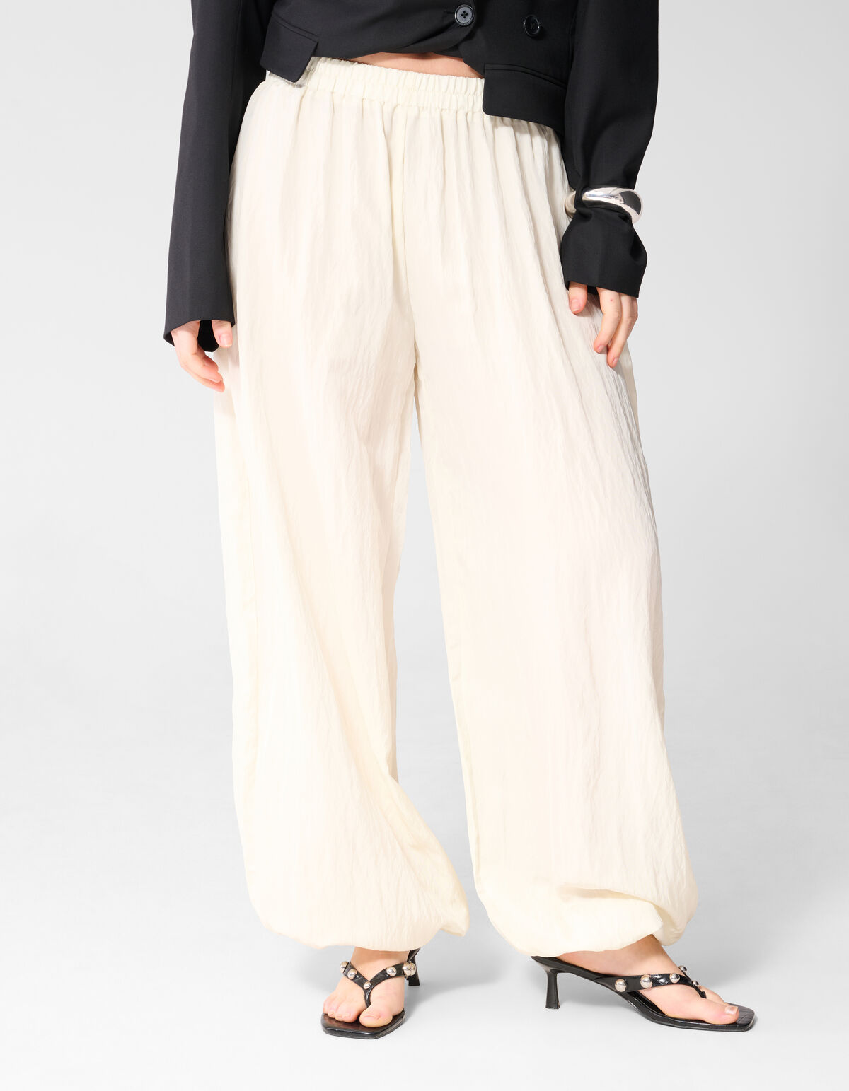 Balloon Fit Broek Gebroken Wit
