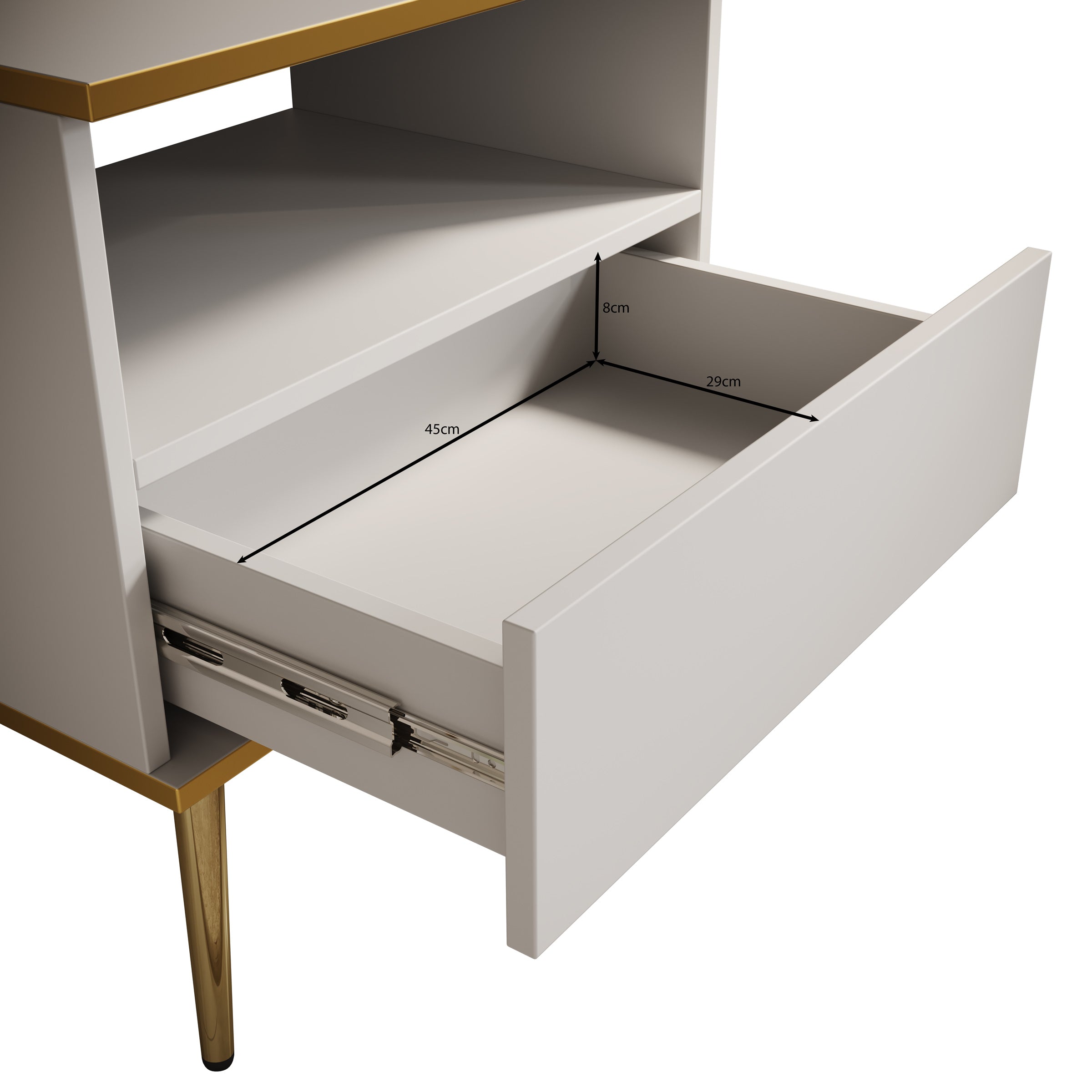 Orleans - Nachtkastje - Beige - 54x39x59 cm