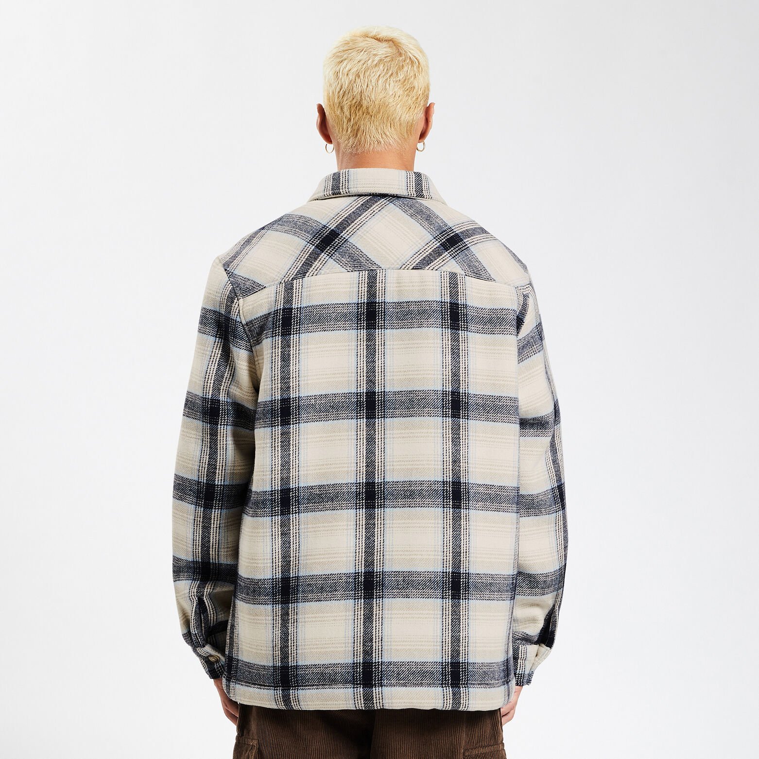 Surchemise carreaux laine doublure sherpa Ecru